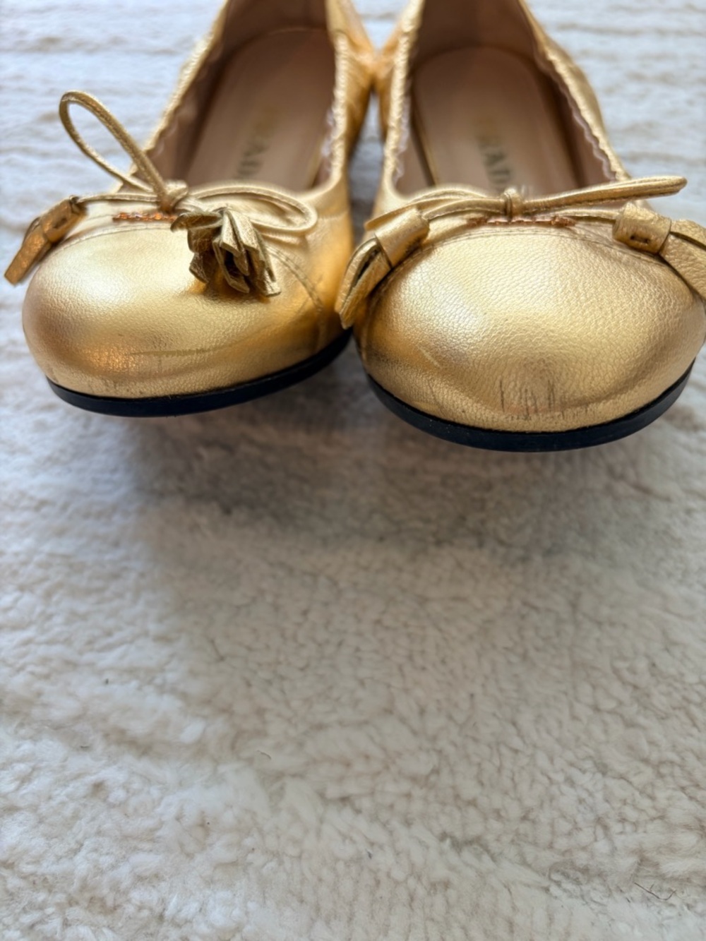 Prada Gold Ballet Flats - Picture 5 of 5